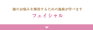 顔のお悩みを解消するための施術が学べます フェイシャル